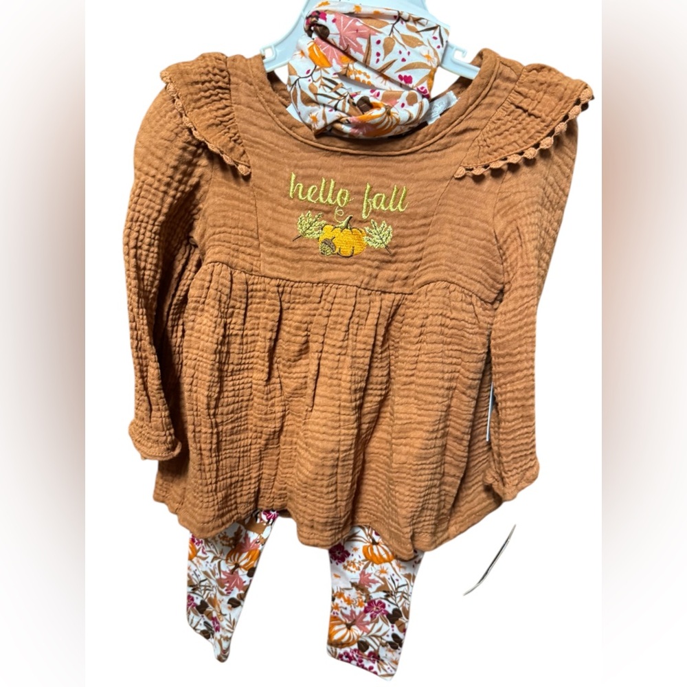 NWT Tahari Girl Fall Outfit with Matching Headband SZ 2T